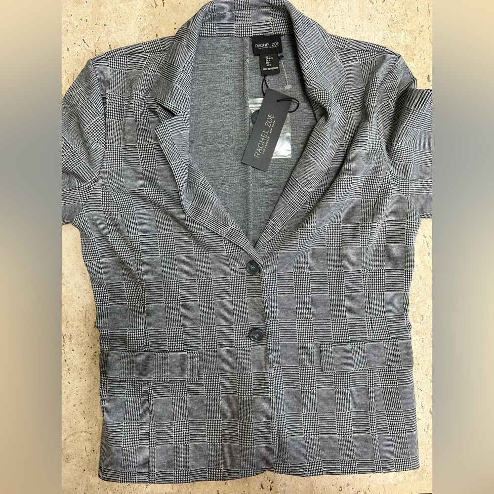 Rachel Zoe Black and White Plaid Blazer NWT Women’s Size Large - Picture 5 of 6